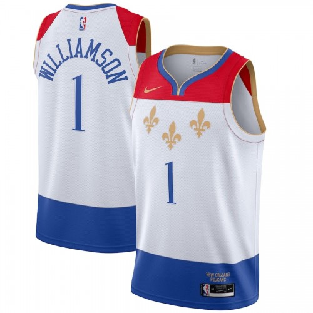 Men's New Orleans Pelicans Zion Williamson #1 White 2020/21 Swingman Jersey - City Edition-Pro Kit Vault | Brand New 26/27 Sports Jerseys